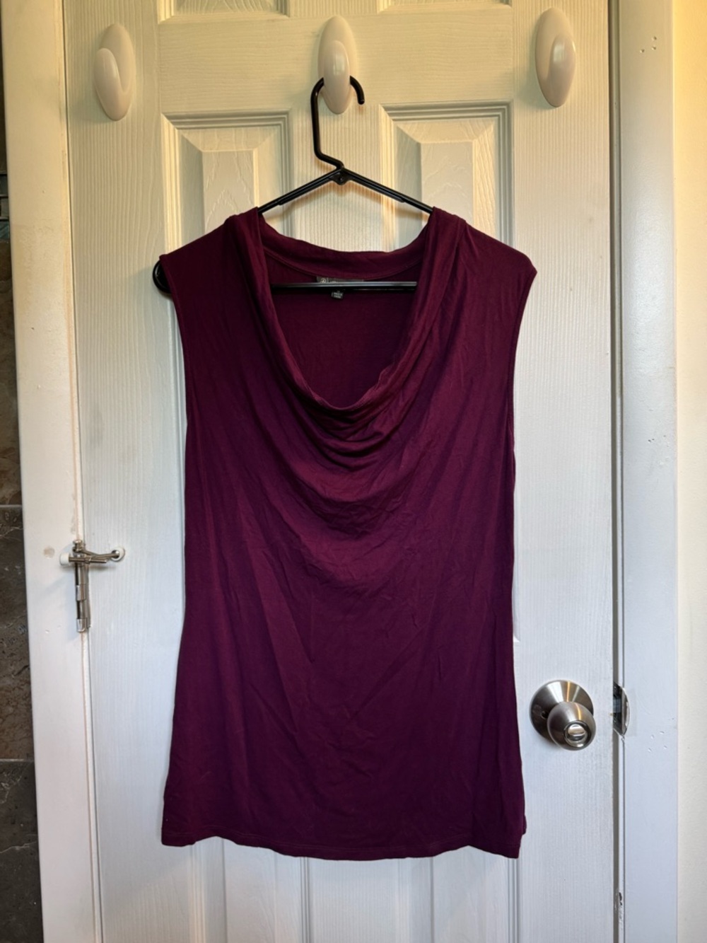 Sleeveless Cowl Neck Women's Top - Plum